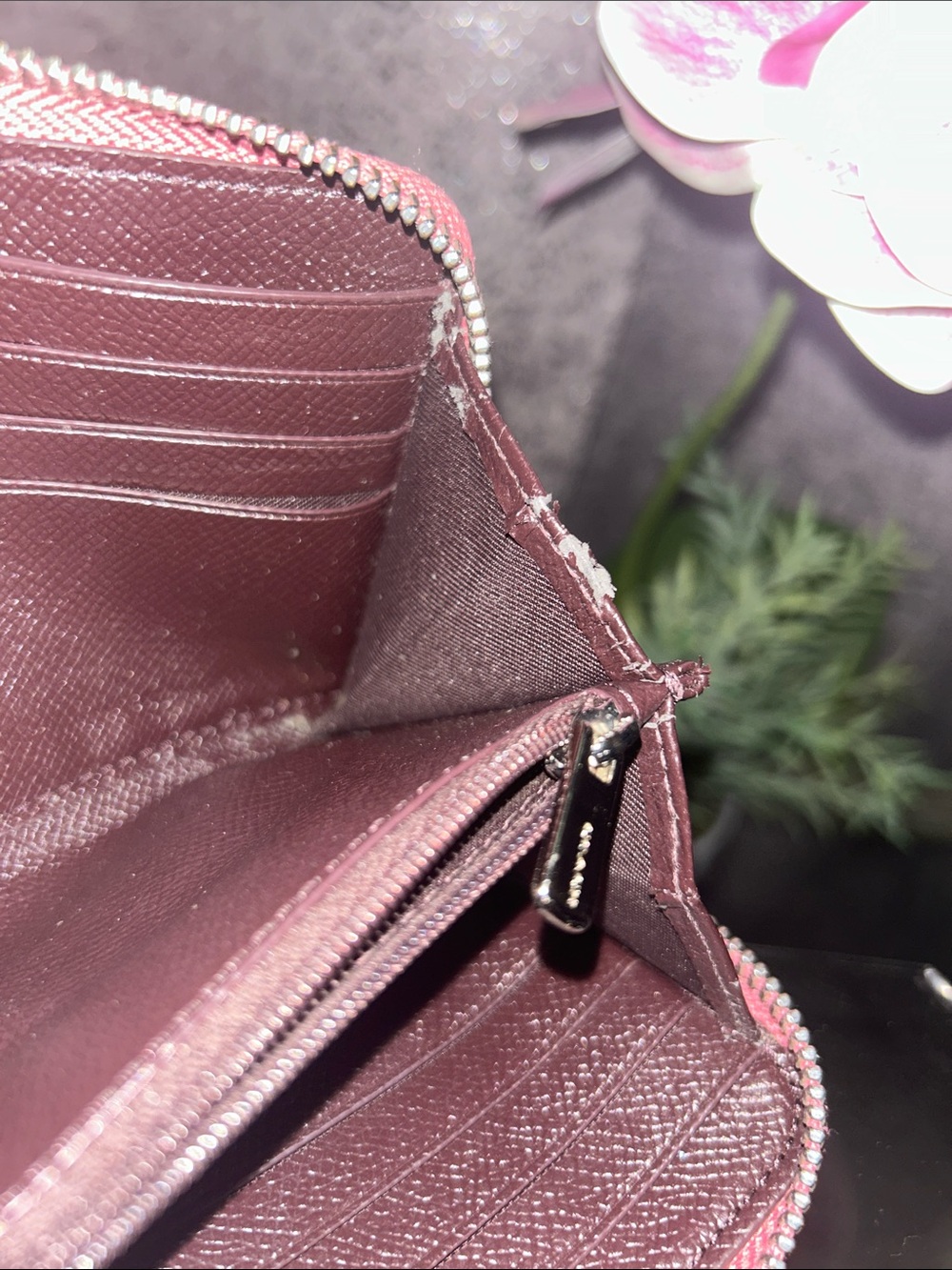 COACH Accordion Zip Wallet in Metallic Pink with Front Pocket - Picture 11 of 12